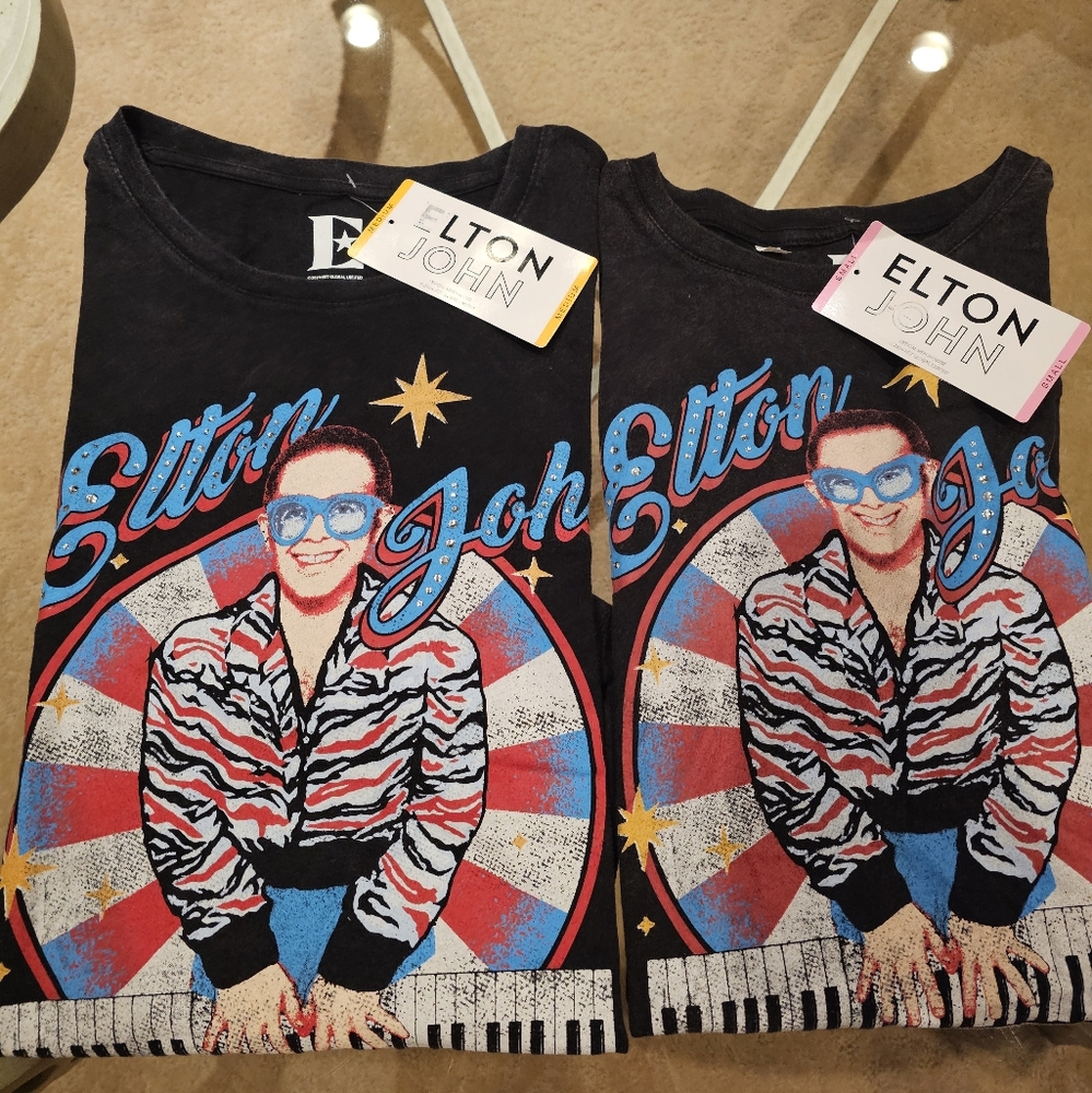 2 NEW Elton John Graphic T-Shirt